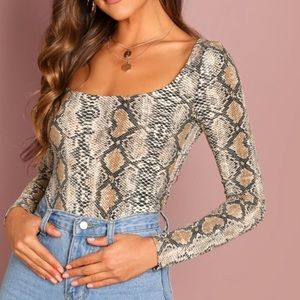 Shein snake print long sleeve top